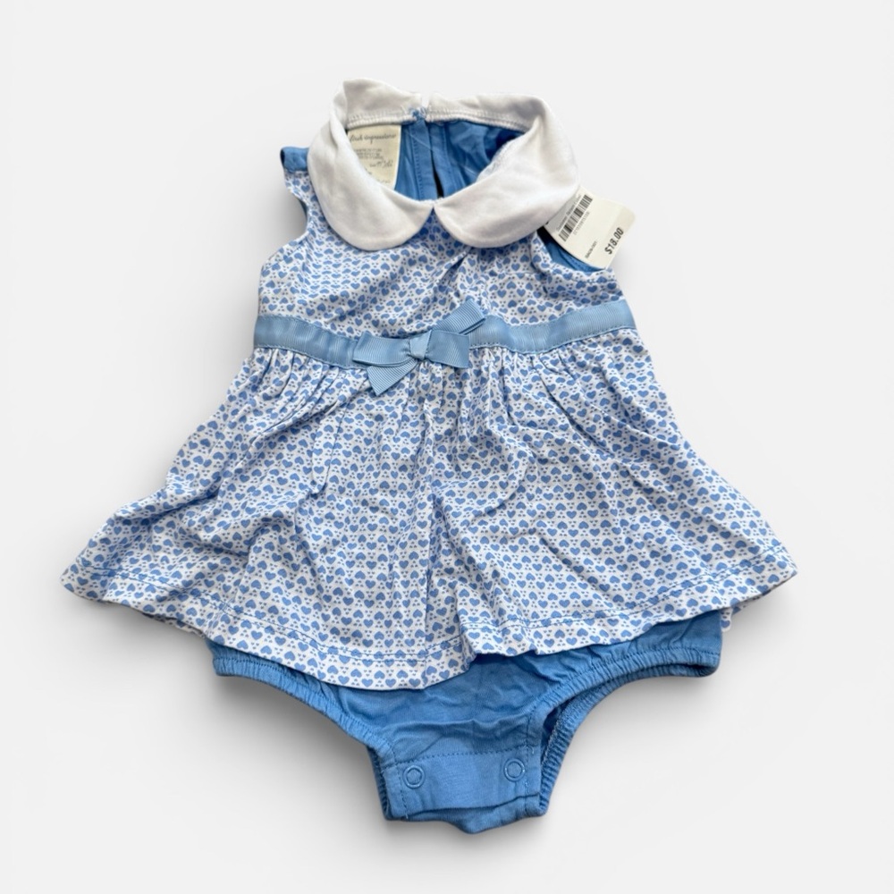 First Impressions baby girls' heart-print sunsuit- Size 3-6 Months